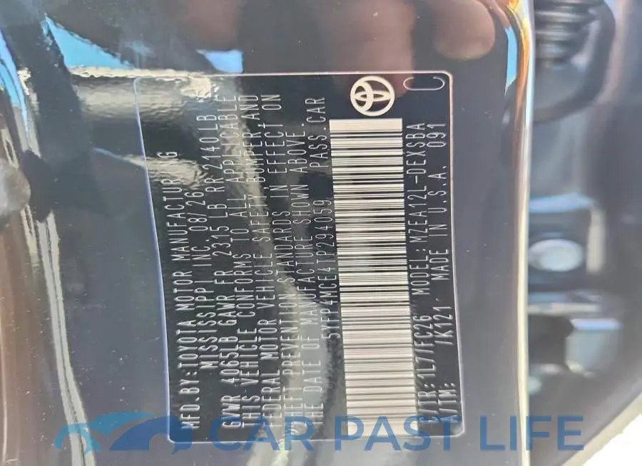 5YFP4MCE4TP294059# 12