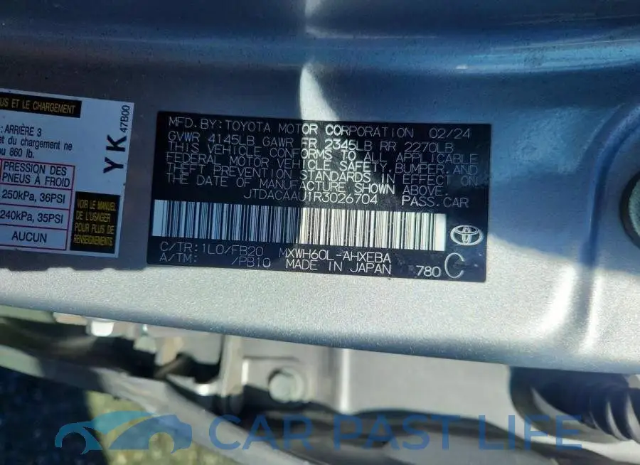 JTDACAAU1R3026704# 12