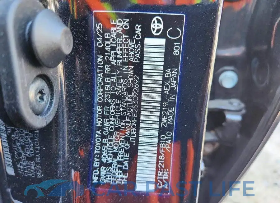 JTDBCMFE2S3092692# 13