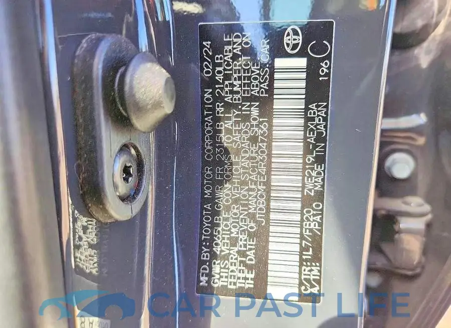 JTDBCMFE4R3047361# 12