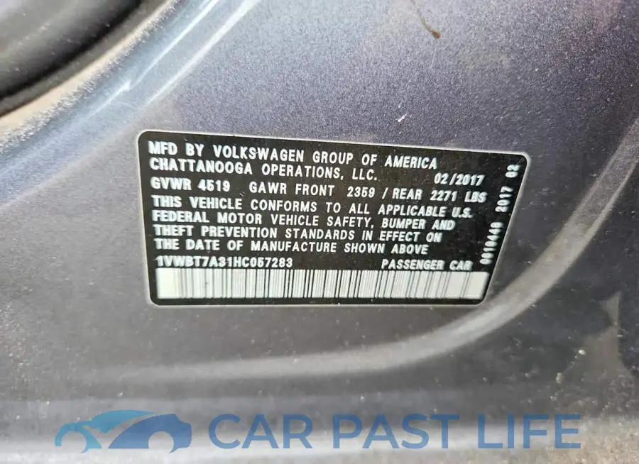 1VWBT7A31HC057283# 12