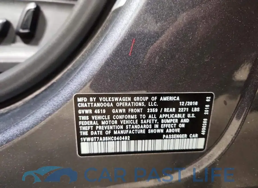 1VWGT7A35HC040492# 12