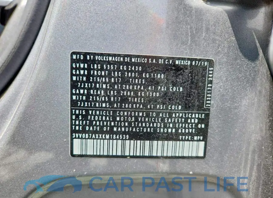 3VV0B7AXXKM184539# 13
