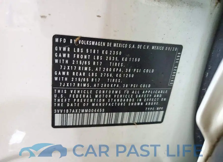 3VV1B7AX2MM004459# 14