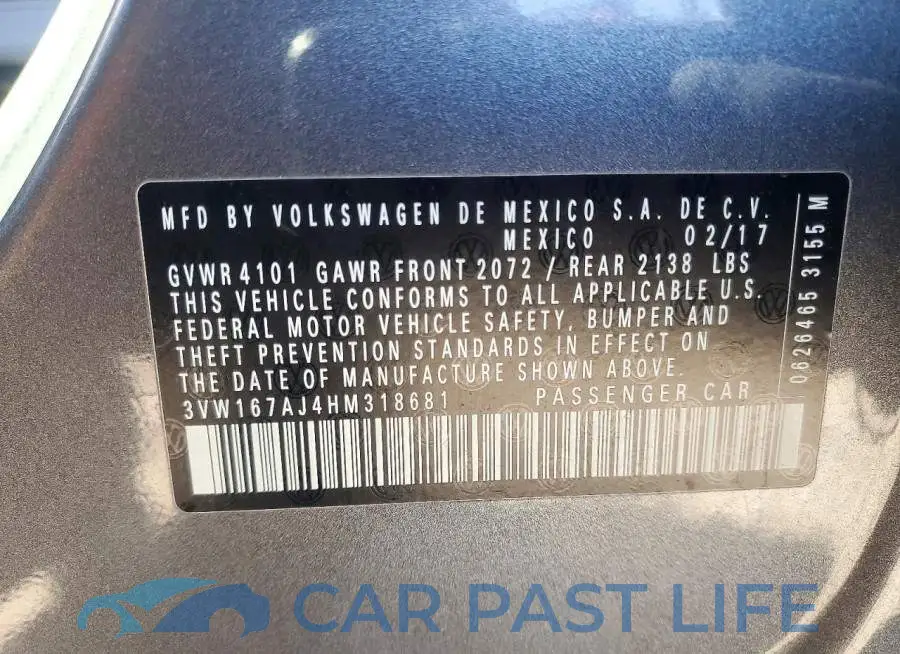 3VW167AJ4HM318681# 13