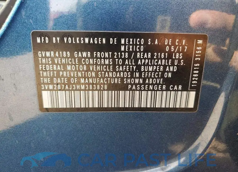 3VW2B7AJ3HM383828# 12