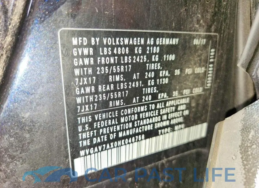 WVGAV7AX0HK046756# 14