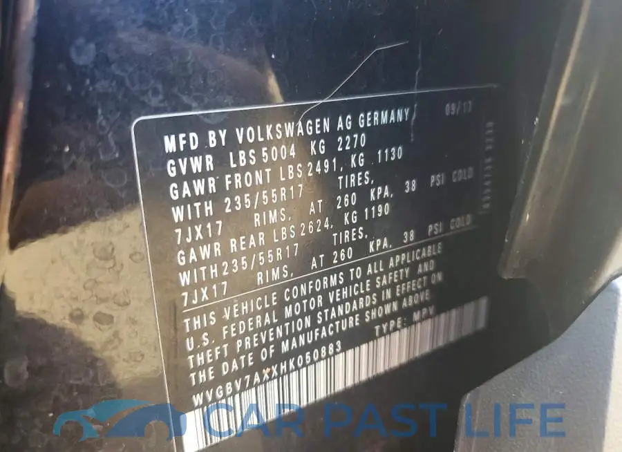 WVGBV7AXXHK050883# 13