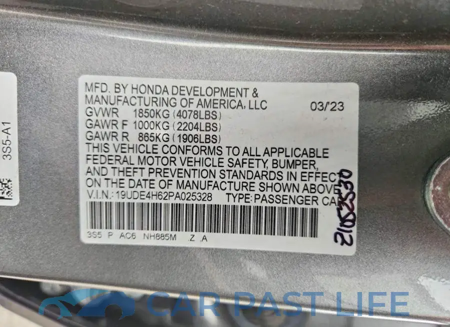 19UDE4H62PA025328# 12