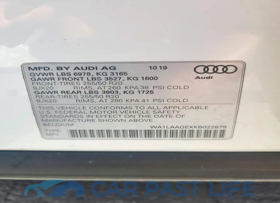 WA1LAAGEXKB022879# 12