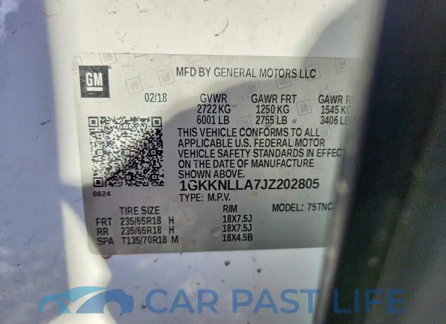 1GKKNLLA7JZ202805# 13