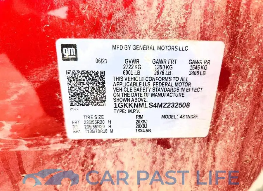 1GKKNMLS4MZ232508# 13
