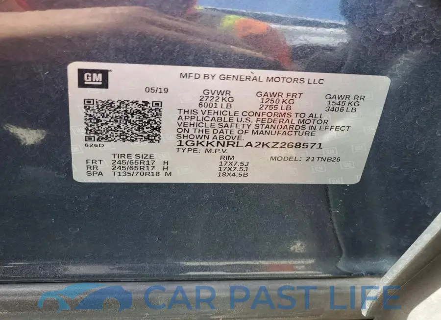 1GKKNRLA2KZ268571# 13