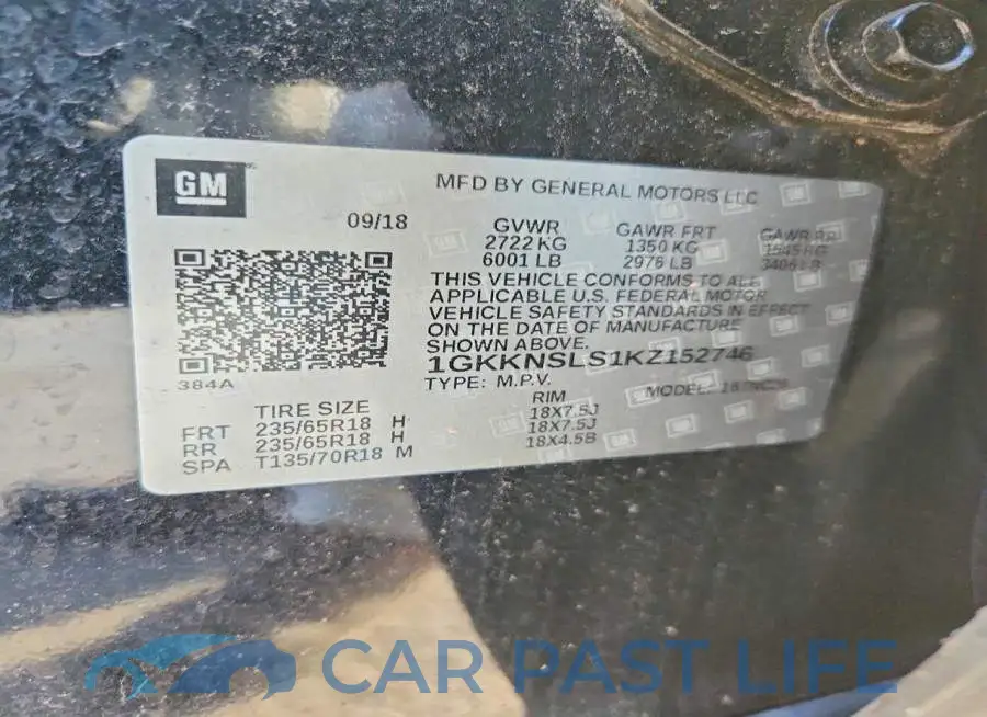 1GKKNSLS1KZ152746# 14