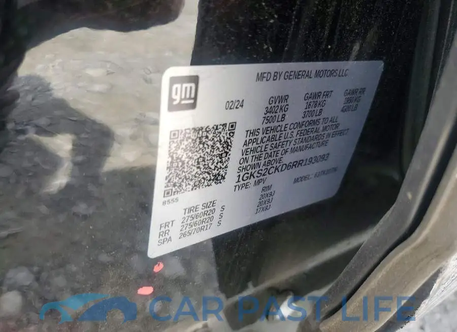 1GKS2CKD6RR193093# 13