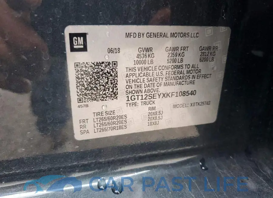 1GT12SEYXKF108540# 12