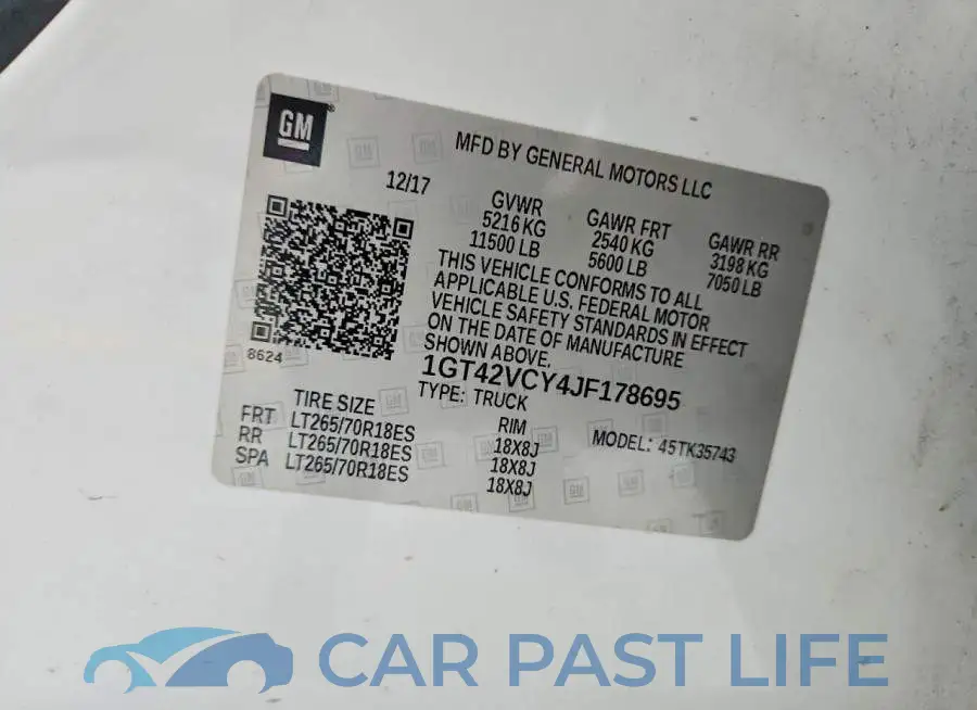 1GT42VCY4JF178695# 12