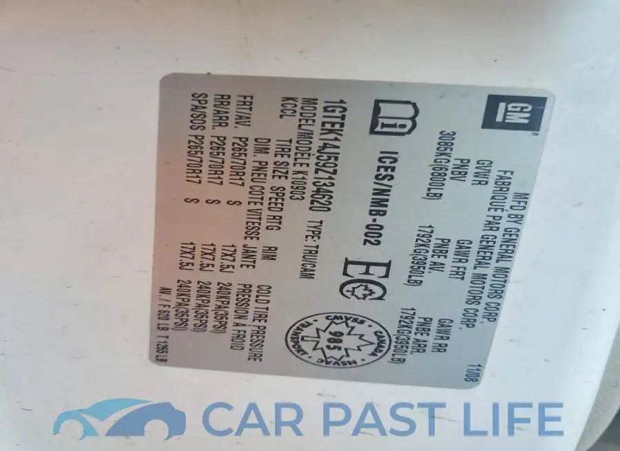 1GTEK14J59Z134620# 12