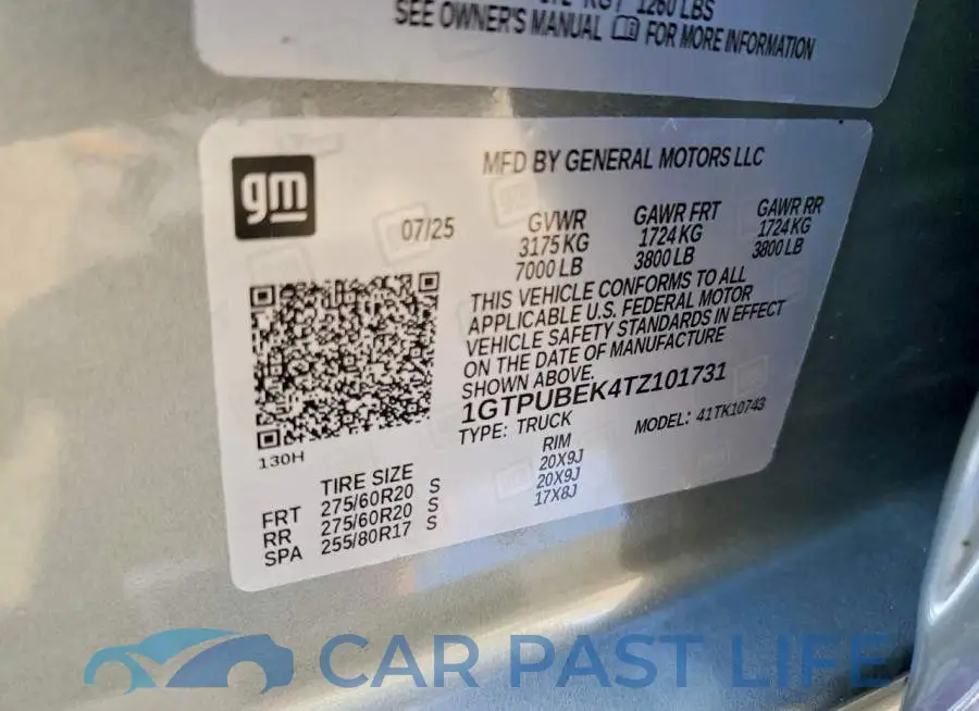 1GTPUBEK4TZ101731# 12