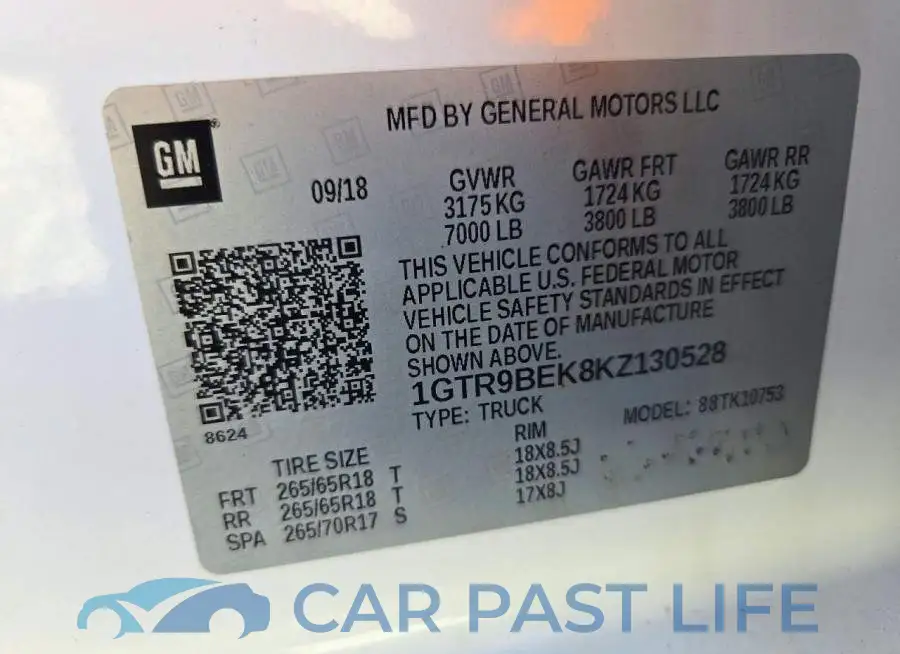 1GTR9BEK8KZ130528# 12