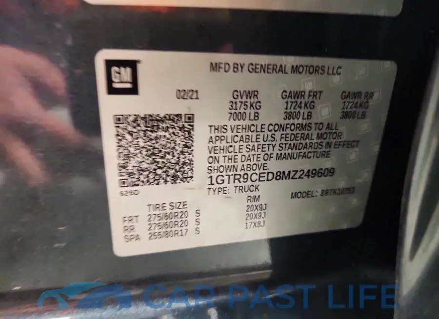 1GTR9CED8MZ249609# 12