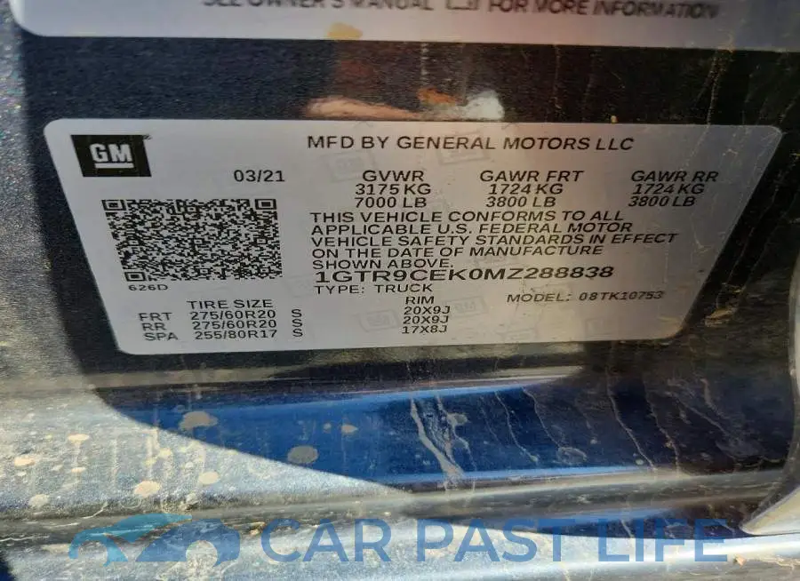 1GTR9CEK0MZ288838# 12