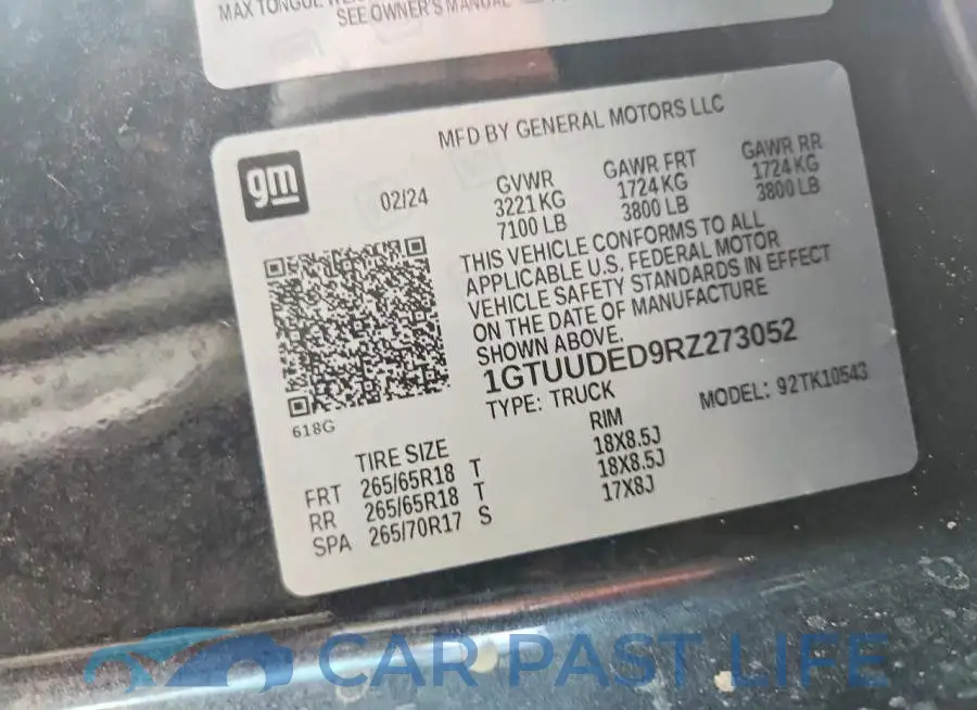 1GTUUDED9RZ273052# 12