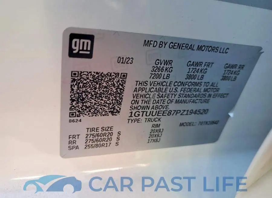1GTUUEE87PZ194520# 12