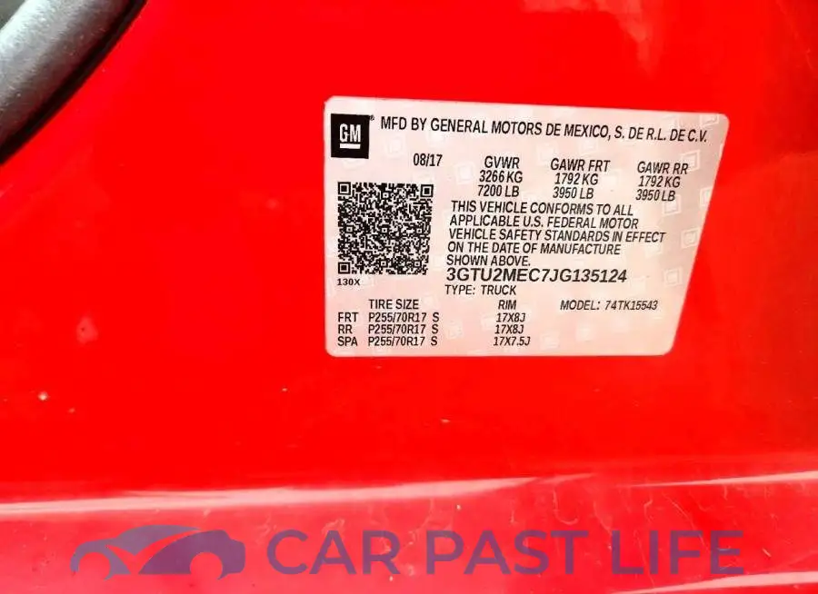 3GTU2MEC7JG135124# 12
