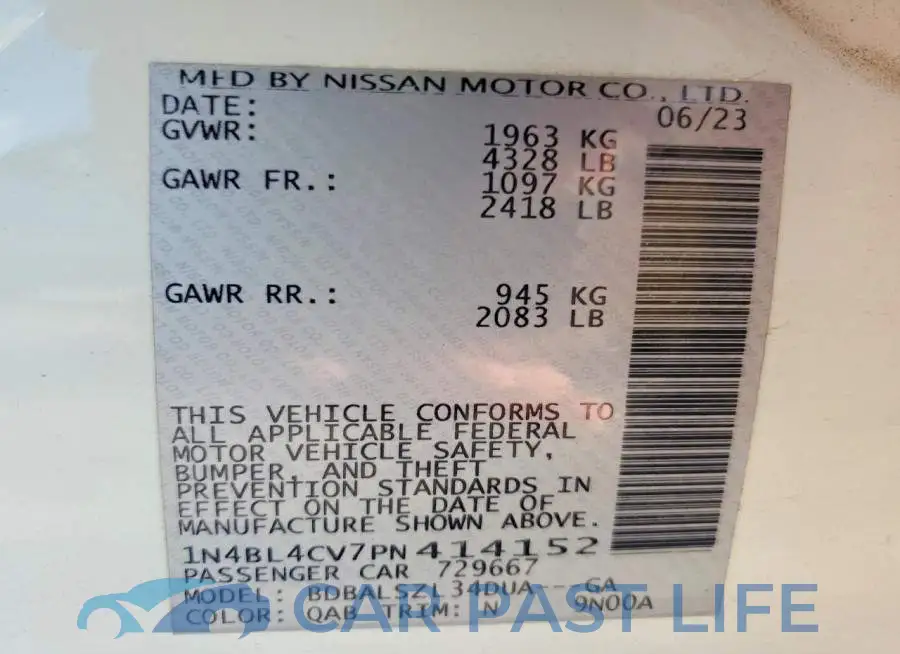 1N4BL4CV7PN414152# 12