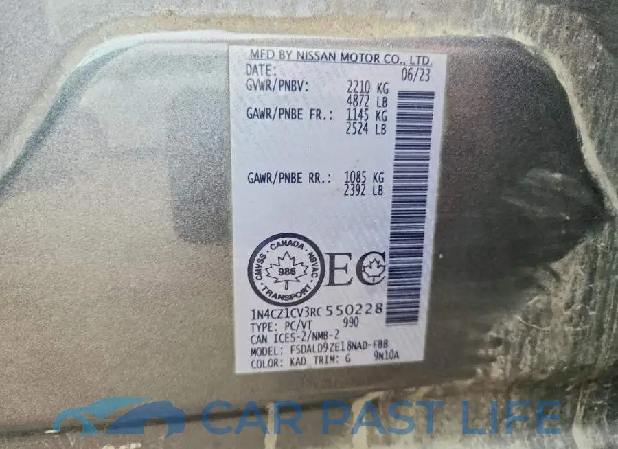1N4CZ1CV3RC550228# 12