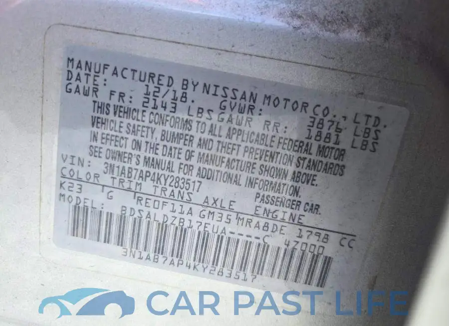 3N1AB7AP4KY283517# 13