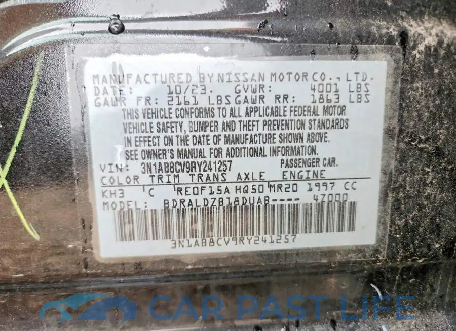 3N1AB8CV9RY241257# 12
