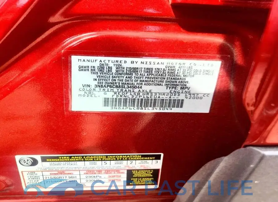 3N8AP6CB8SL345044# 12
