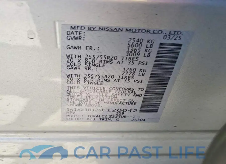 5N1AZ3BJ2SC120042# 13