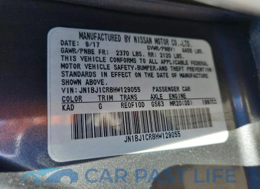 JN1BJ1CR8HW129055# 14
