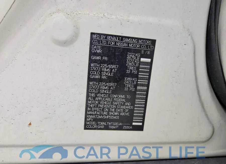 KNMAT2MV5HP515401# 13