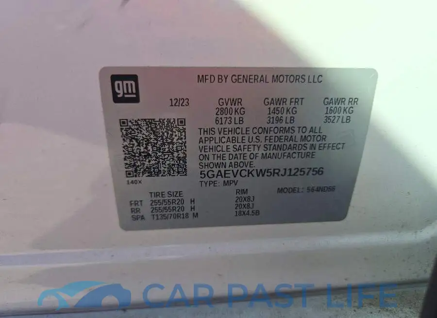 5GAEVCKW5RJ125756# 12