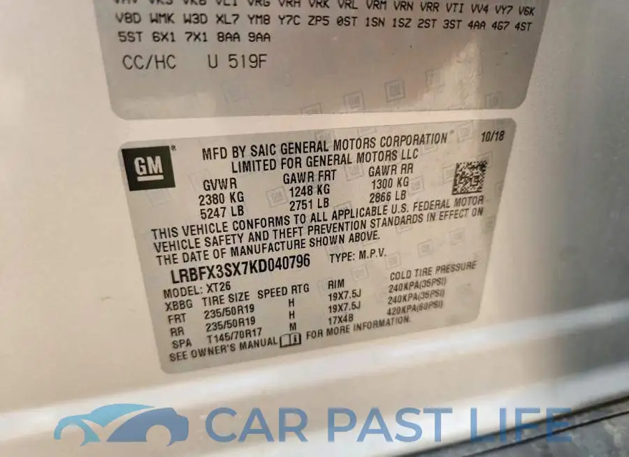 LRBFX3SX7KD040796# 12