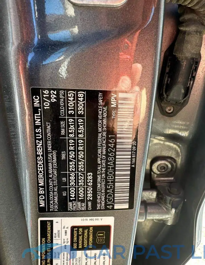 4JGDA5HB0HA862461# 10