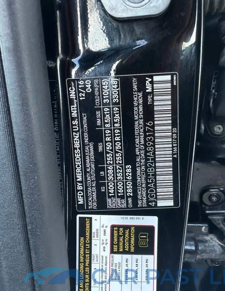4JGDA5HB2HA893176# 10