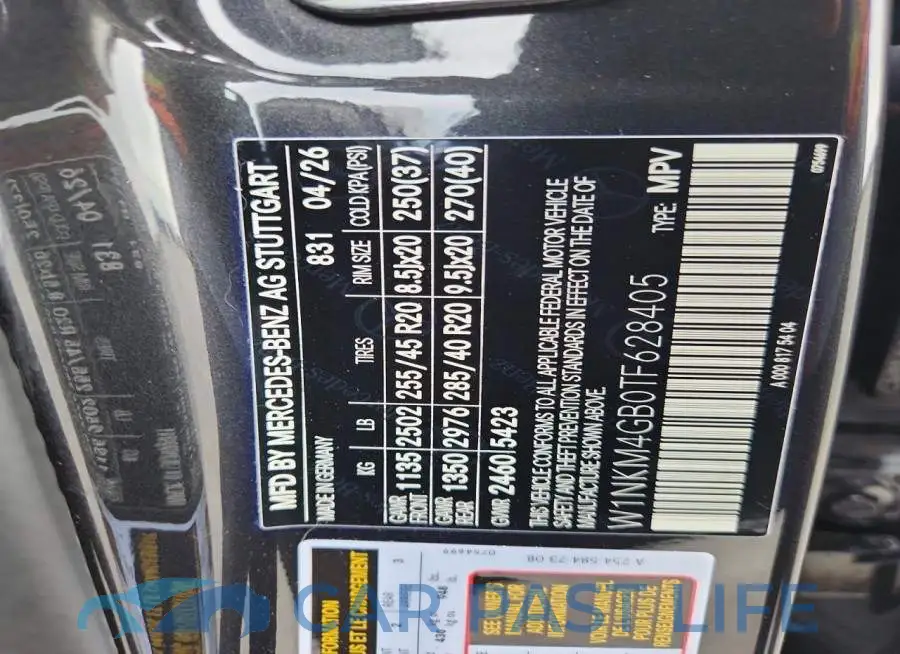 W1NKM4GB0TF628405# 12