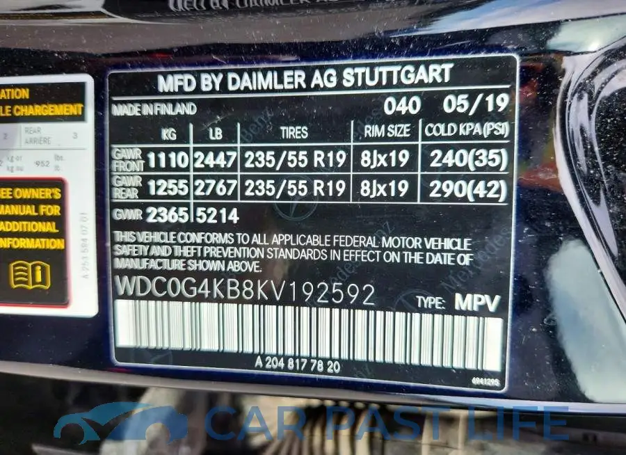 WDC0G4KB8KV192592# 13