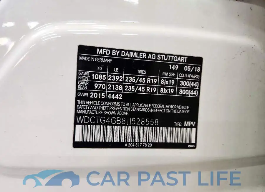 WDCTG4GB8JJ528558# 13