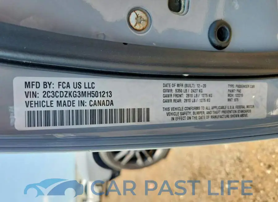 2C3CDZKG3MH501213# 13