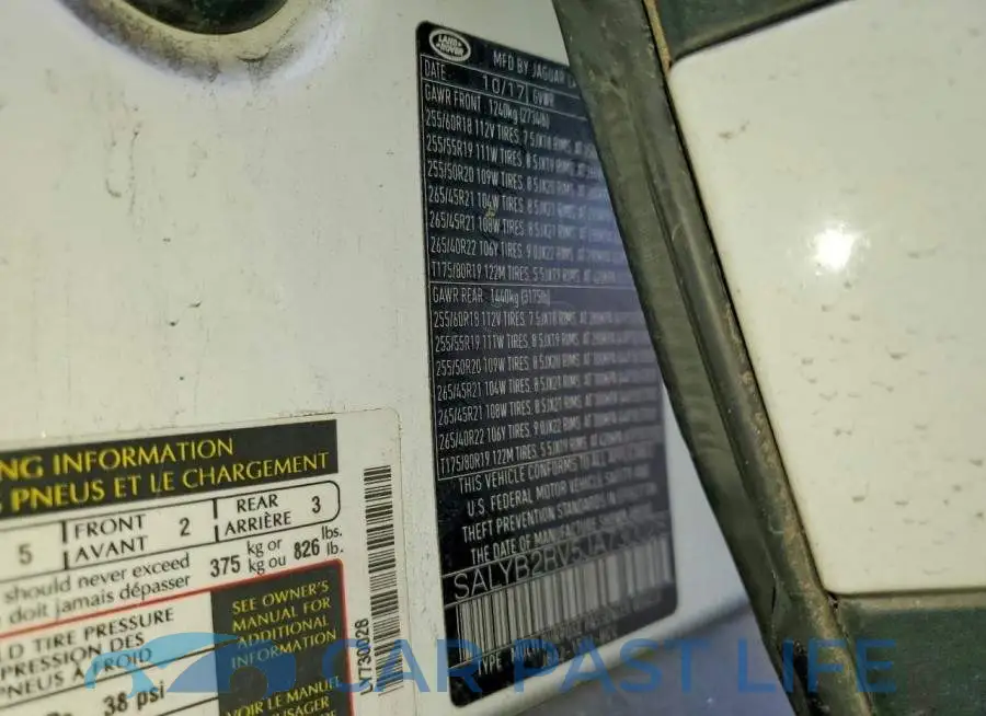 SALYB2RV5JA730028# 13
