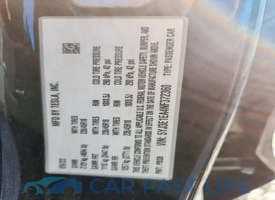 5YJ3E1EA4NF372360# 12