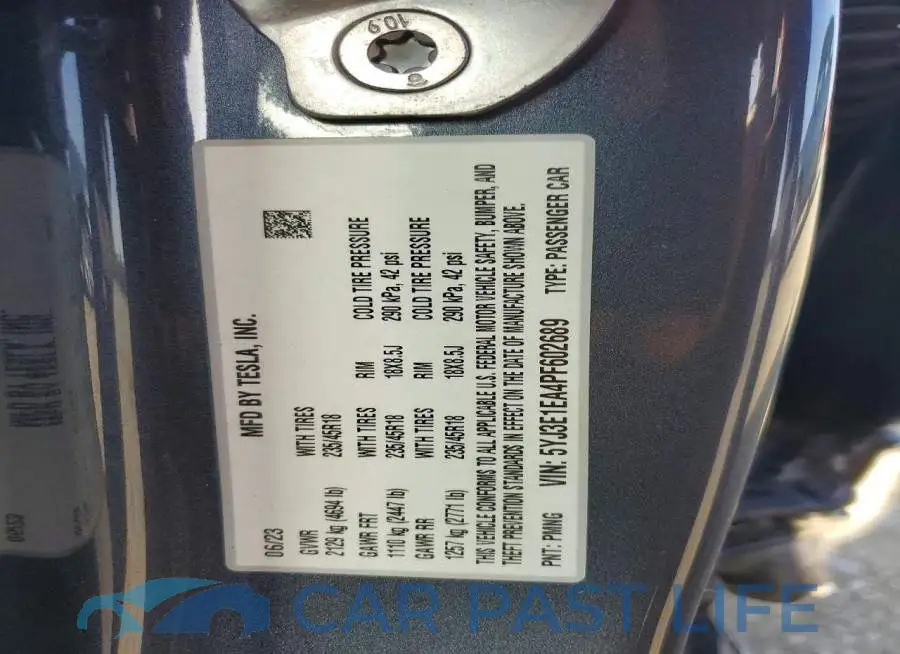 5YJ3E1EA4PF602689# 12