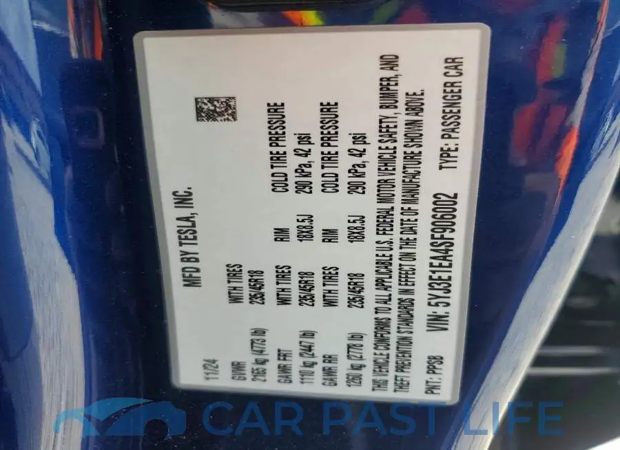 5YJ3E1EA4SF906002# 12