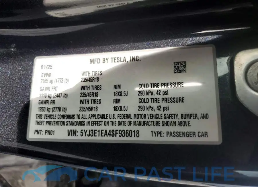5YJ3E1EA4SF936018# 13